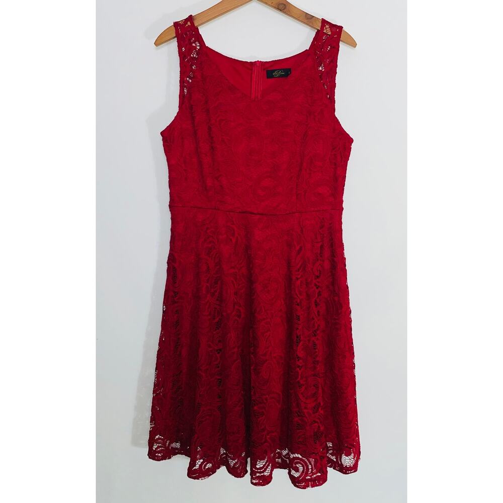 Dressystar Red Lace Dress - Women's Size XL - Fully Lined - Lots of Swing